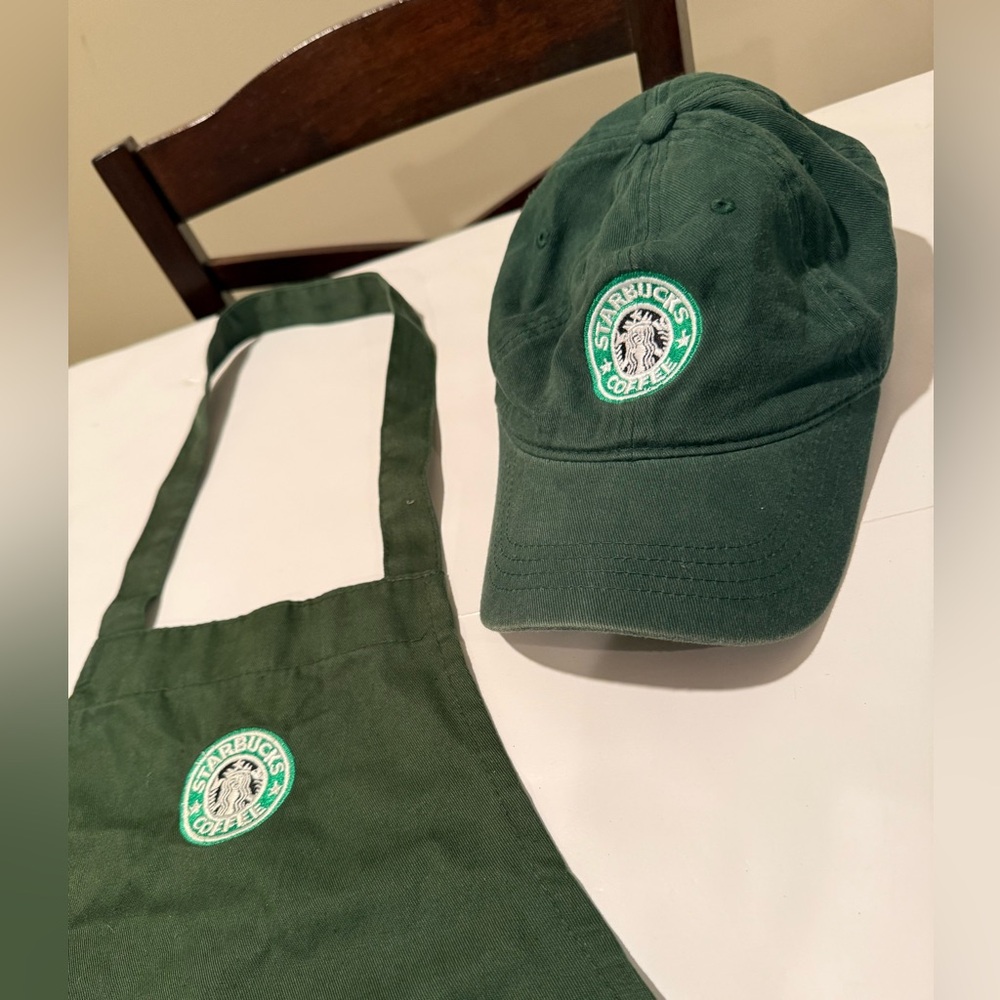 Starbucks Dark Green Apron with Logo Barista Costume. Unisex. - Picture 2 of 6